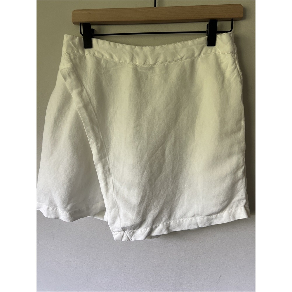YOUNG FABULOUS BROKE Shorts Womens Size M White Pull On Linen Blend TENNIS SKORT